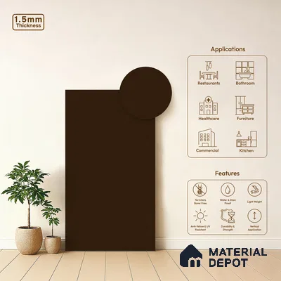 TR 1140 8 ft x 4 ft Zero Matte Finish Acrylic Laminate - 1.5 mm | Suitable for Living Room, Kitchen, Office