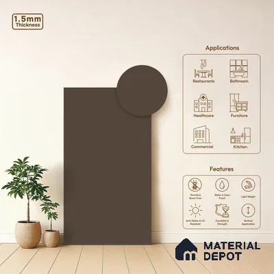 TR 1135 8 ft x 4 ft Zero Matte Finish Acrylic Laminate - 1.5 mm | Suitable for Living Room, Kitchen, Office