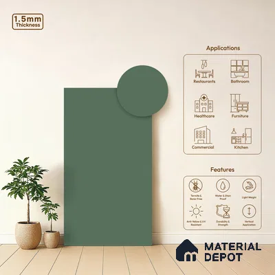 TR 1142 8 ft x 4 ft Zero Matte Finish Acrylic Laminate - 1.5 mm | Suitable for Living Room, Kitchen, Office