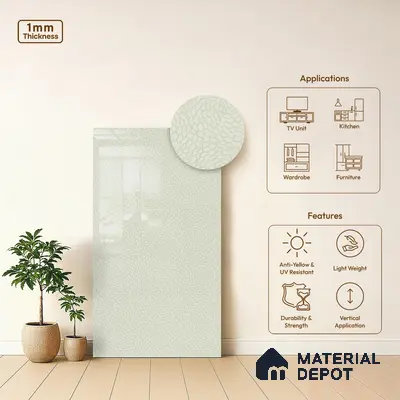 Patterned Look LM 18763 Tuscany Beige 8 ft x 4 ft Texture Finish Decorative Laminate - 1 mm | Suitable for Bedroom, TV Unit, Wardrobe