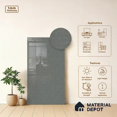 Stone Look LM 18766 Pebble Grey 8 ft x 4 ft Texture Finish Decorative Laminate - 1 mm | Suitable for TV Unit, Wardrobe, Kitchen Cabinets