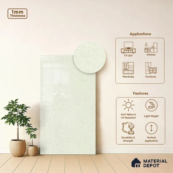 Stone Look LM 18767 Pewter Touch 8 ft x 4 ft Texture Finish Decorative Laminate - 1 mm | Suitable for TV Unit, Wardrobe, Kitchen Cabinets