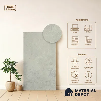 Stone Look LM 18791 Flared Carrara 8 ft x 4 ft Texture Finish Decorative Laminate - 1 mm | Suitable for TV Unit, Wardrobe, Kitchen Cabinets