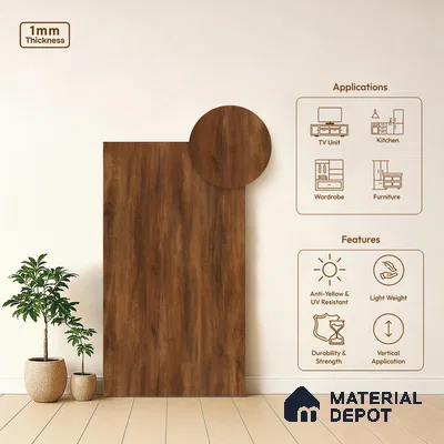 Wooden Look LM 18794 Sunny Dew 8 ft x 4 ft Texture Finish Decorative Laminate - 1 mm | Suitable for TV Unit, Wardrobe, Kitchen Cabinets