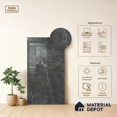 Stone Look LM 18795 Dynamic Venetino 8 ft x 4 ft Texture Finish Decorative Laminate - 1 mm | Suitable for TV Unit, Wardrobe, Kitchen Cabinets