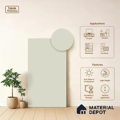 LM 20145 Abalone White 8 ft x 4 ft Texture Finish Decorative Laminate - 1 mm | Suitable for TV Unit, Wardrobe, Kitchen Cabinets