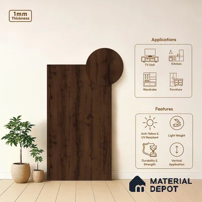 Wooden Look LM 20978 Urban Veneer 8 ft x 4 ft Super Matte Finish Decorative Laminate - 1 mm | Suitable for TV Unit, Wardrobe, Kitchen Cabinets