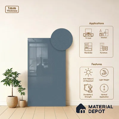 LM 21471 Summery Sky 8 ft x 4 ft Glossy Finish Decorative Laminate - 1 mm | Suitable for Living Room, Kitchen, Office