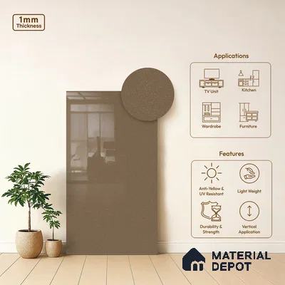 AM PC13 IPhone Gold 8 ft x 4 ft Glossy Finish Decorative Laminate - 1 mm | Suitable for Living Room, Kitchen, Office