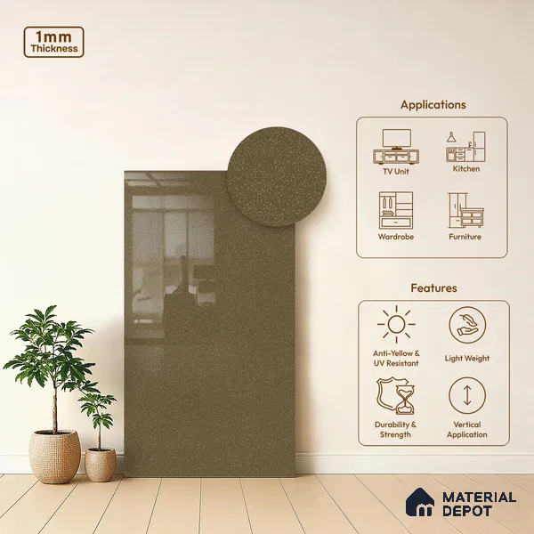 LM 21542 Beige Trail 8ft x 4ft Texture Finish Decorative Laminate - 1 mm | Suitable for TV Unit, Wardrobe, Kitchen Cabinets