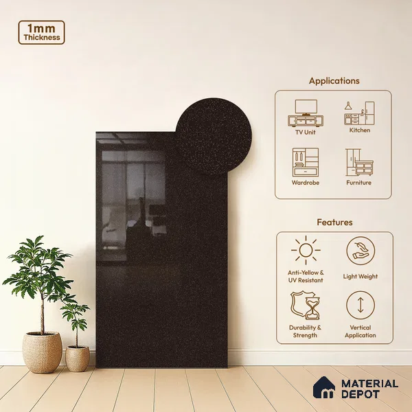 LM 21543 Brown Sugar 8ft x 4ft Texture Finish Decorative Laminate - 1 mm | Suitable for TV Unit, Wardrobe, Kitchen Cabinets