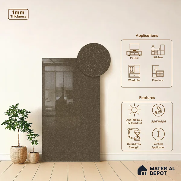 LM 21544 Sand Glow 8ft x 4ft Texture Finish Decorative Laminate - 1 mm | Suitable for TV Unit, Wardrobe, Kitchen Cabinets