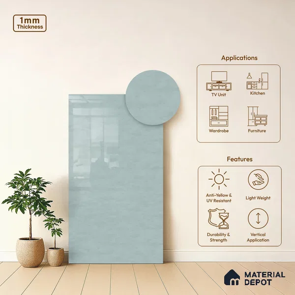LM 21552 Cloud 8ft x 4ft Texture Finish Decorative Laminate - 1 mm | Suitable for TV Unit, Wardrobe, Kitchen Cabinets