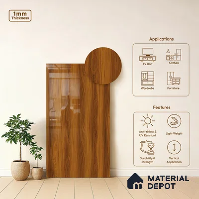 Wooden Look LM 21555 Honey Hazelnut 8ft x 4ft Texture Finish Decorative Laminate - 1 mm | Suitable for TV Unit, Wardrobe, Kitchen Cabinets