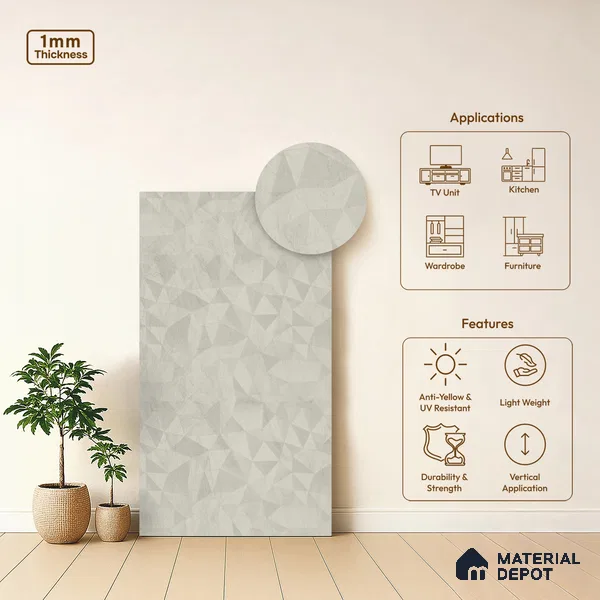 Wooden Look LM 21753 8ft x 4ft Texture Finish Decorative Laminate - 1 mm | Suitable for TV Unit, Wardrobe, Kitchen Cabinets