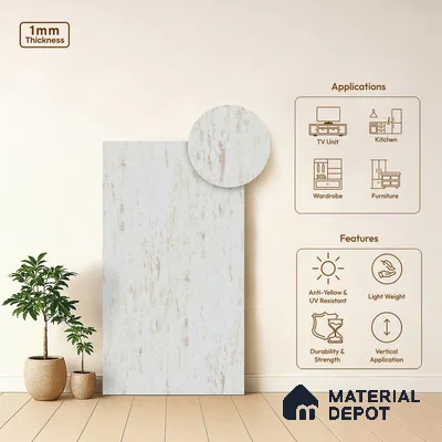 Wooden Look LM 21754 8ft x 4ft Texture Finish Decorative Laminate - 1 mm | Suitable for TV Unit, Wardrobe, Kitchen Cabinets