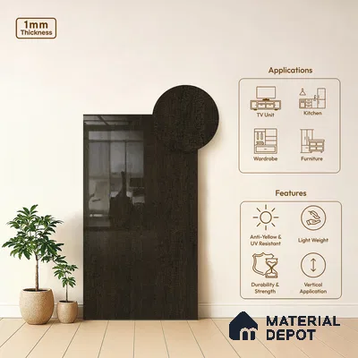 LM 21755 8ft x 4ft High Gloss Finish Decorative Laminate - 1 mm | Suitable for TV Unit, Wardrobe, Kitchen Cabinets