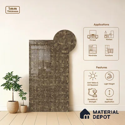 Wooden Look LM 21756 8ft x 4ft High Gloss Finish Decorative Laminate - 1 mm | Suitable for TV Unit, Wardrobe, Kitchen Cabinets