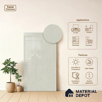 Wooden Look LM 22792 8 ft x 4 ft High Gloss Finish Decorative Laminate - 1 mm | Suitable for TV Unit, Wardrobe, Kitchen Cabinets