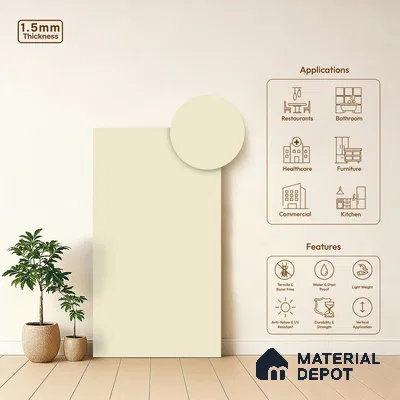 TR 1101 8 ft x 4 ft Super Matte Finish Acrylic Laminate - 1.5 mm | Suitable for Living Room, Kitchen, Office