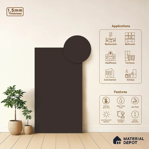 TR 1109 8 ft x 4 ft Super Matte Finish Acrylic Laminate - 1.5 mm | Suitable for Living Room, Kitchen, Office