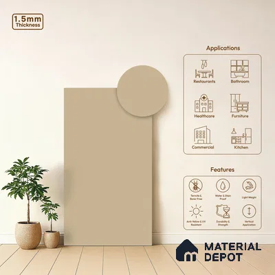 TR 1115 8 ft x 4 ft Ultra Matt Finish Intense Refined Gaze Series Ultra Matt Acrylic Laminate - 1.5 mm | Suitable for Living Room, Kitchen, Office