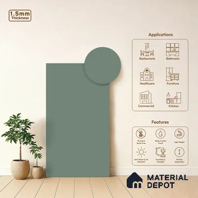 TR 1119 8 ft x 4 ft Super Matte Finish Acrylic Laminate - 1.5 mm | Suitable for Living Room, Kitchen, Office