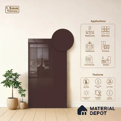 GA 4016 8 ft x 4 ft High Gloss Finish 6H Antiscratch Acrylic Laminate - 1.5 mm | Suitable for Living Room, Kitchen, Office | Matching Edgeband Code EB 4016