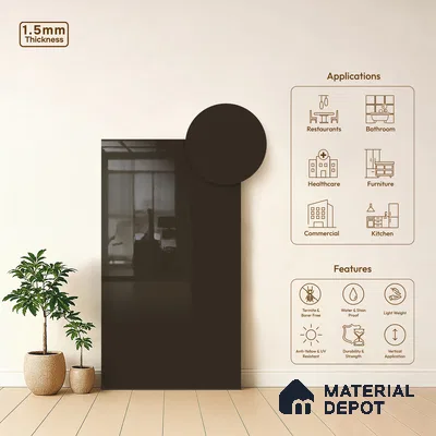 GA 4029 8 ft x 4 ft High Gloss Finish 6H Antiscratch Acrylic Laminate - 1.5 mm | Suitable for Living Room, Kitchen, Office | Matching Edgeband Code EB 4029