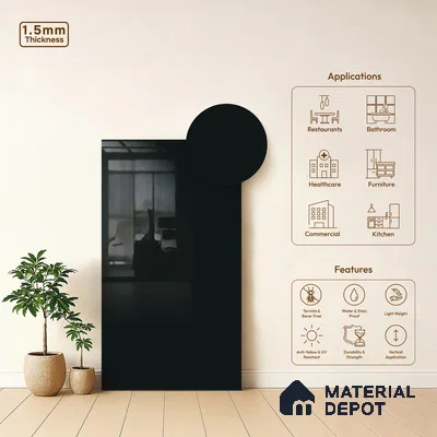 GA 4030 8 ft x 4 ft High Gloss Finish 6H Antiscratch Acrylic Laminate - 1.5 mm | Suitable for Living Room, Kitchen, Office | Matching Edgeband Code EB 4030