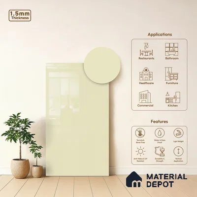 GA 4407 8 ft x 4 ft Metallic Finish 6H Antiscratch Acrylic Laminate - 1.5 mm