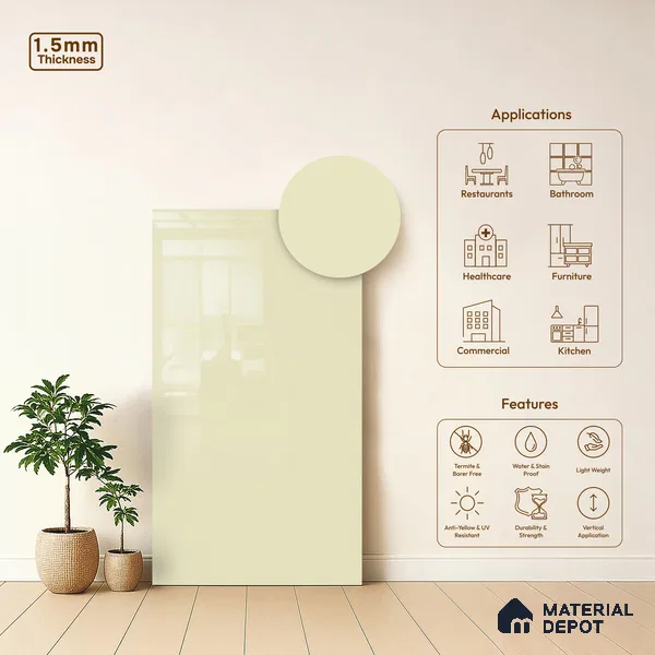 GA 4407 8 ft x 4 ft Metallic Finish 6H Antiscratch Acrylic Laminate - 1.5 mm
