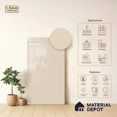 GA 4408 8 ft x 4 ft Metallic Finish 6H Antiscratch Acrylic Laminate - 1.5 mm