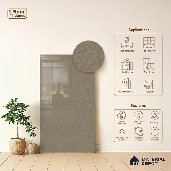 GA 4410 8 ft x 4 ft Metallic Finish 6H Antiscratch Acrylic Laminate - 1.5 mm