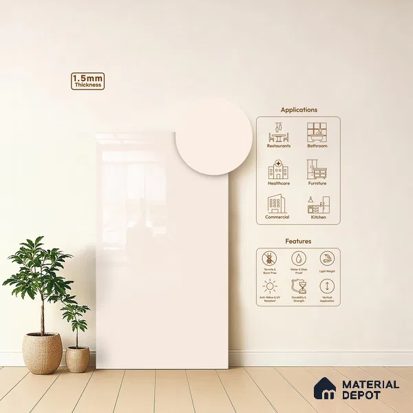 GA 4411 8 ft x 4 ft Metallic Finish 6H Antiscratch Acrylic Laminate - 1.5 mm