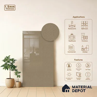 GA 4412 8 ft x 4 ft Metallic Finish 6H Antiscratch Acrylic Laminate - 1.5 mm