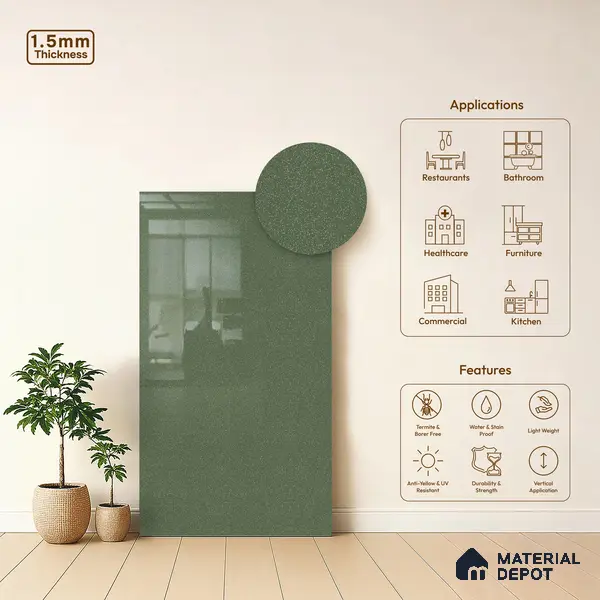 GA 4414 8 ft x 4 ft Metallic Finish 6H Antiscratch Acrylic Laminate - 1.5 mm