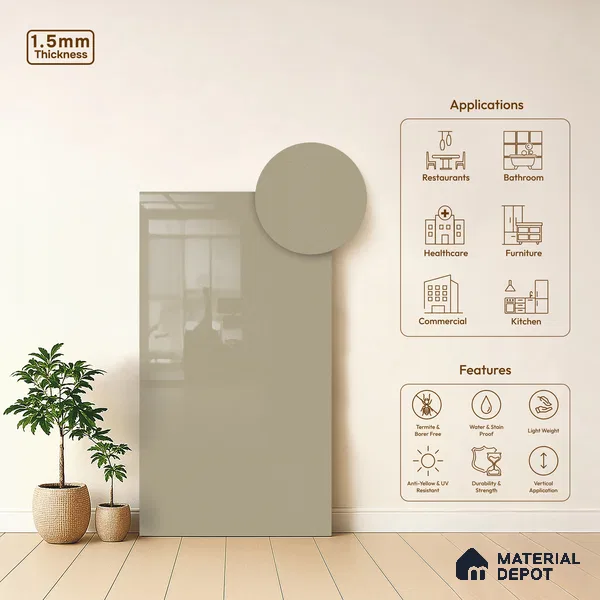 GA 4420 8 ft x 4 ft Metallic Finish 6H Antiscratch Acrylic Laminate - 1.5 mm