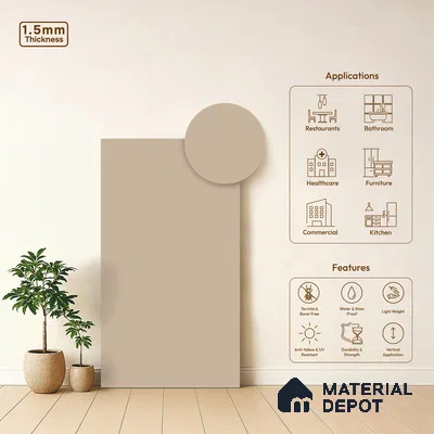 Blush Pink Solid Colors Look LM 21812 8 ft x 4 ft Matte Finish 6H Anti Scratch Acrylic Laminate - 1.5 mm | Suitable for Living Room, Kitchen, Office