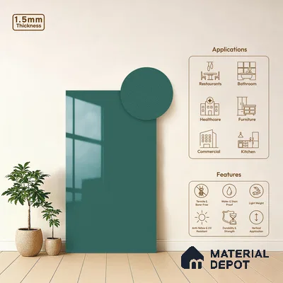 Blue Sparkle Look LM 23310 Aqua Shower 8 ft x 4 ft High Gloss Finish 6H Anti Scratch Acrylic Laminate - 1.5 mm | Suitable for Kitchen Cabinet, TV Unit, Wardrobe