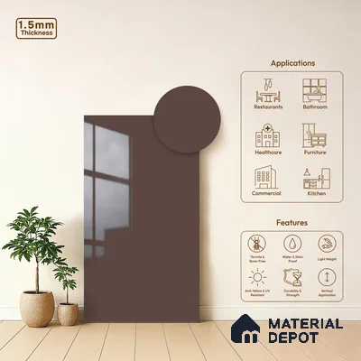 Dusty Rose Purple Solid Colors Look LM 23327 Rose Debut 8 ft x 4 ft High Gloss Finish 6H Anti Scratch Acrylic Laminate - 1.5 mm | Suitable for Living Room, Kitchen, Office