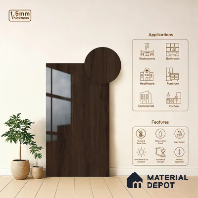 Wooden Look LM 23359 Canyon Pine 8 ft x 4 ft High Gloss Finish 6H Anti Scratch Acrylic Laminate - 1.5 mm | Suitable for Kitchen Cabinet, TV Unit, Wardrobe