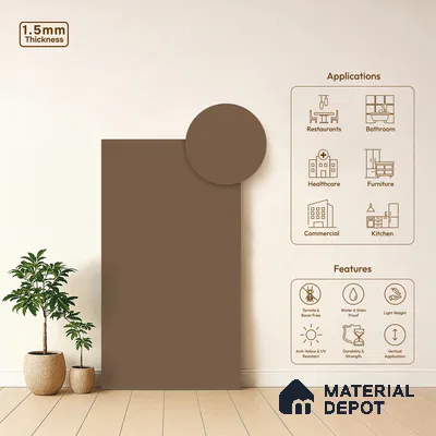LM 23682 8 ft x 4 ft Solid Plain Matte Finish Acrylic Laminate - 1.5 mm | Suitable for Living Room, Kitchen, Office | Matching Edgeband Code EB 1118