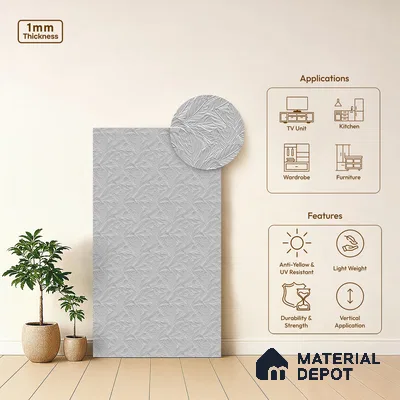 Patterned Look LM 06175 8 ft x 4 ft Texture Finish Decorative Laminate - 1 mm | Suitable for Bedroom, TV Unit, Wardrobe