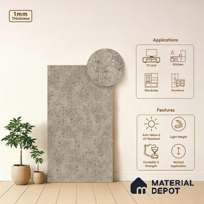 Stone Look LM 06178 8 ft x 4 ft Texture Finish Decorative Laminate - 1 mm | Suitable for TV Unit, Wardrobe, Kitchen Cabinets