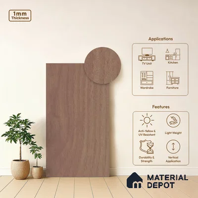 Wooden Look LM 13851 Peach Dyed Veneer 8 ft x 4 ft Texture Finish Decorative Laminate - 1 mm | Suitable for TV Unit, Wardrobe, Kitchen Cabinets