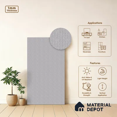 Grey Digital, Fabric Look LM 23619 8 ft x 4 ft Texture Finish Decorative Laminate - 1 mm | Suitable for TV Unit, Wardrobe, Kitchen Cabinets