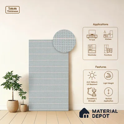 Blue Digital, Fabric Look LM 23622 8 ft x 4 ft Texture Finish Decorative Laminate - 1 mm | Suitable for TV Unit, Wardrobe, Kitchen Cabinets