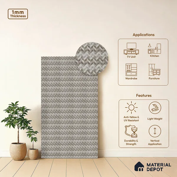 Brown Digital, Fabric Look LM 23625 8 ft x 4 ft Texture Finish Decorative Laminate - 1 mm | Suitable for TV Unit, Wardrobe, Kitchen Cabinets