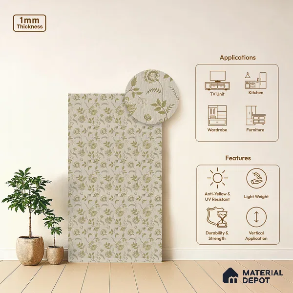 Brown Digital, Fabric Look LM 23632 8 ft x 4 ft Texture Finish Decorative Laminate - 1 mm | Suitable for TV Unit, Wardrobe, Kitchen Cabinets